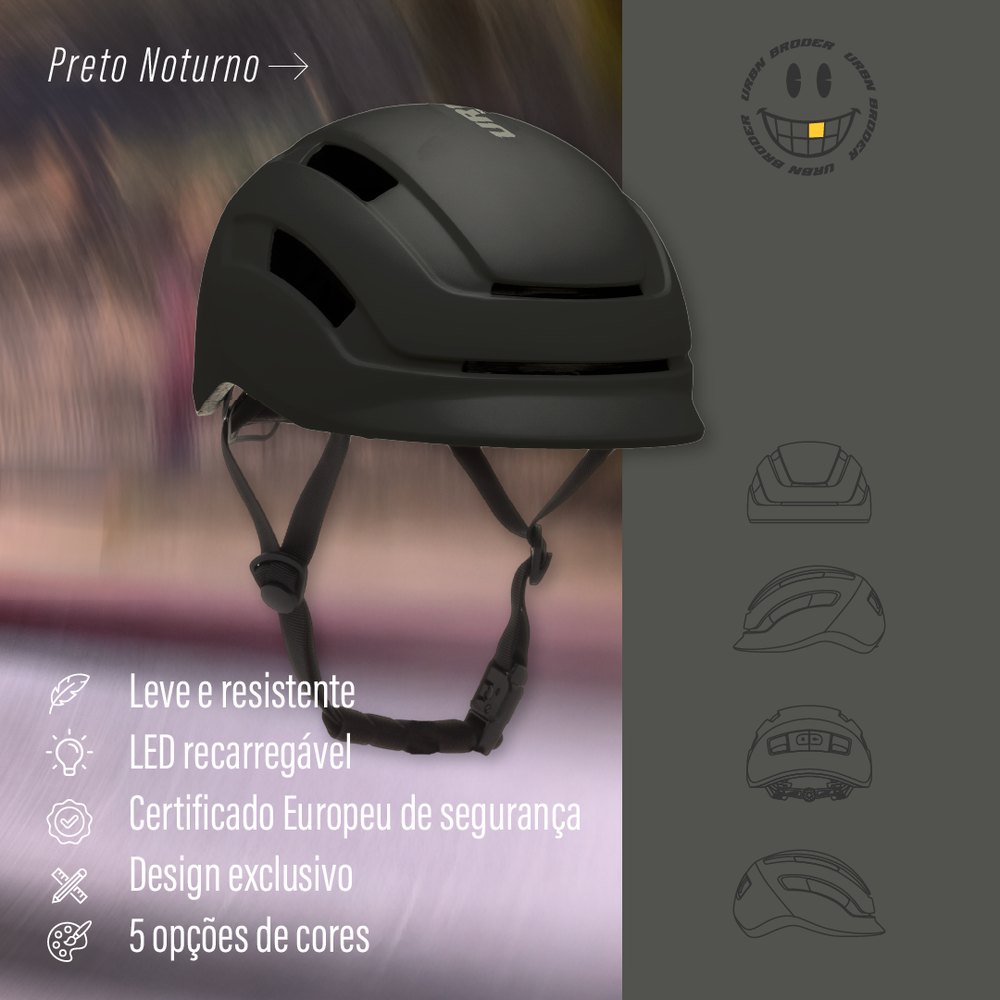Capacete Broder Preto Noturno 5